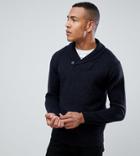 French Connection Tall Shawl Collar Chunky Cardigan-navy