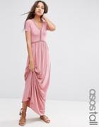 Asos Tall Maxi Dress With Ladder Inserts - Blush