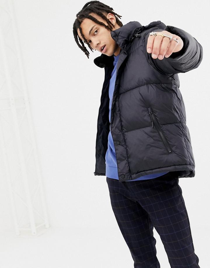 Penfield Equinox Puffer Jacket Detachable Hood In Black