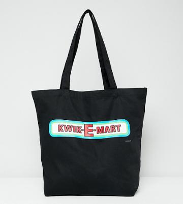 The Simpsons X Asos Design Kwik-e-mart Tote Bag - Black