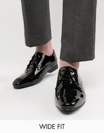 Kg By Kurt Geiger Wide Fit Derby Patent Shoes-black