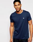 Asos T-shirt With Crew Neck And Embroidery In Navy - Navy