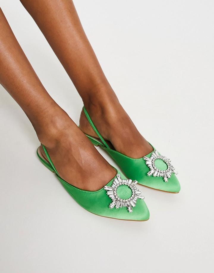 Bebo Jana Jewel Toe Sling Back Shoes In Green