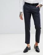 Harry Brown Charcoal Mini Check Slim Fit Suit Pants - Gray