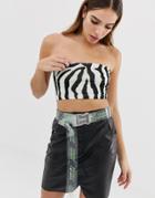 Collusion Bandeau In Zebra Print - Multi