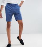 Asos Design Tall Mid Length Smart Shorts In Pale Blue - Blue