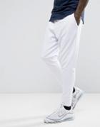Asos Tapered Cropped Jogger In Poly Tricot - White