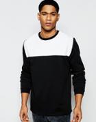 Asos Sweatshirt With Crack Print In Black - Black