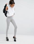 Adidas Originals Gray Three Stripe Leggings - Gray