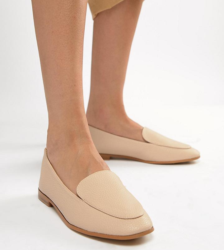 New Look High Vamp Leather Look Loafer-pink