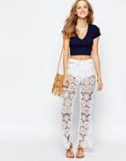 Gypsy 05 Crochet Bell Trousers - Mantar Ivory