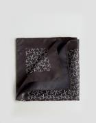 Noose & Monkey Pocket Square Scissors Print Made In Italy - Black