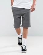 New Look Jersey Shorts In Gray Marl - Black