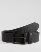 Asos Wide Belt In Faux Leather With Black Coated Buckle - Black