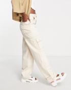 Topshop Bluff Pocket Cargo Jean In Ecru-white