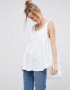 Asos Tank In Swing Fit With Scoop Hem - White