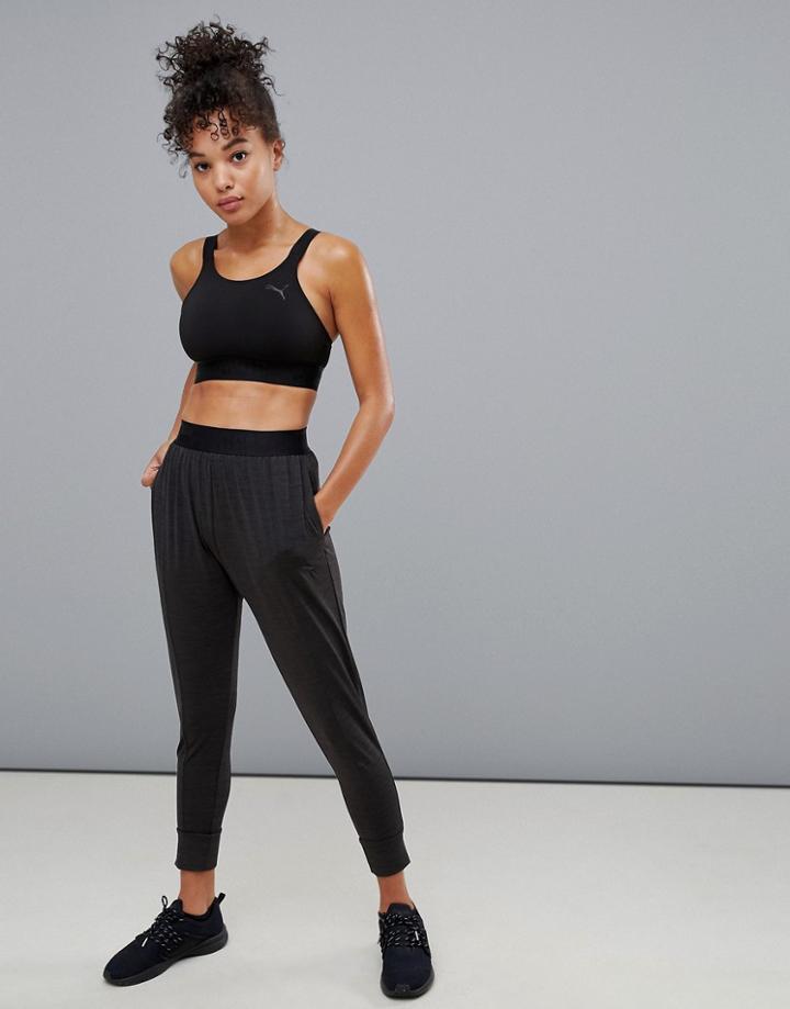 Puma Soft Sport Drapey Pants In Black - Black