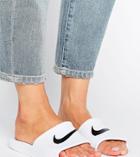 Nike White Kawa Slider Sandals