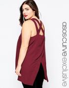 Asos Curve Cross Back Tunic - Oxblood