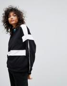 Asos Sweat With Color Block Popper Detail - Multi