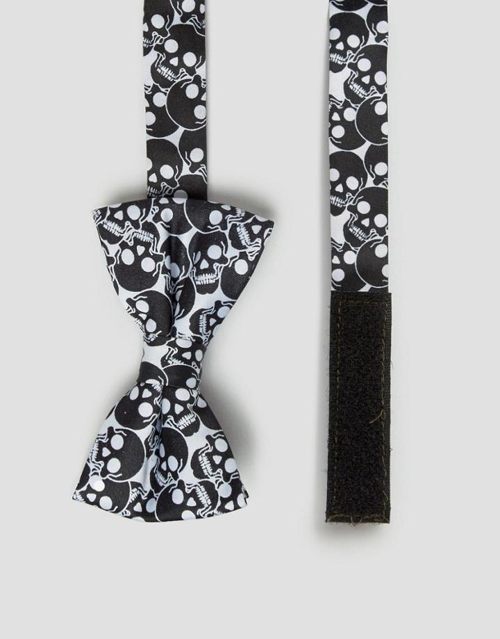 Ssdd Halloween Bow Tie With Skulls - Red
