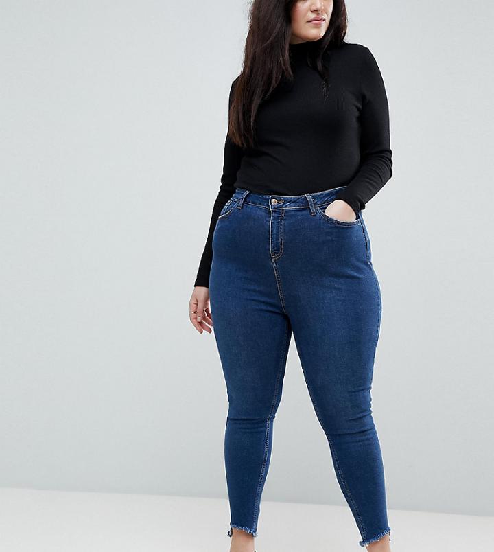 New Look Curve Rinse Raw Hem Skinny Jean - Black