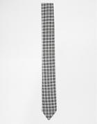 Reclaimed Vintage Check Skinny Tie - White