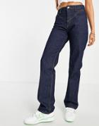 Pull & Bear High Waist Straight Leg Jeans In Blue - Part Of A Set