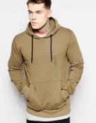 Criminal Damage Hoodie With Distressing - Olive