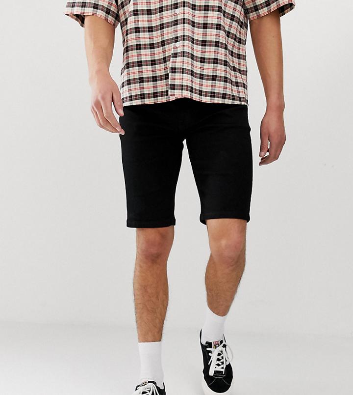 Collusion Skinny Black Denim Shorts - Black