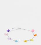 Asos Design Curve Anklet With Plastic Butterfly Charms In Silver Tone
