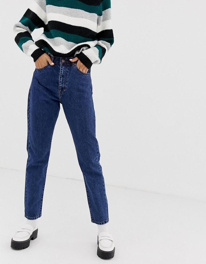 Dr Denim Nora Super High Rise Mom Jean-blue