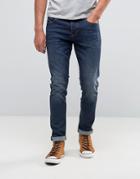 Pretty Green Castlefield Skinny Jeans Mid Wash - Blue