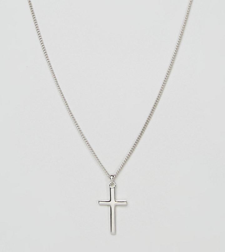 Serge Denimes Cross Symbol Pendant Necklace In Solid Silver - Silver
