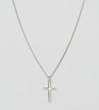 Serge Denimes Cross Symbol Pendant Necklace In Solid Silver - Silver