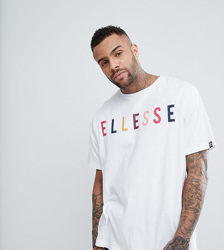 Ellesse Oversized T-shirt With Large Chest Logo In White - White