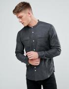 Bellfield Shirt In Grandad Collar With Pockets - Gray