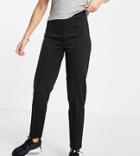 Asos Design Tall Ponte Pintuck Peg Pants In Black