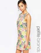 True Decadence Petite Bright Floral Jacquard Shift - Multi
