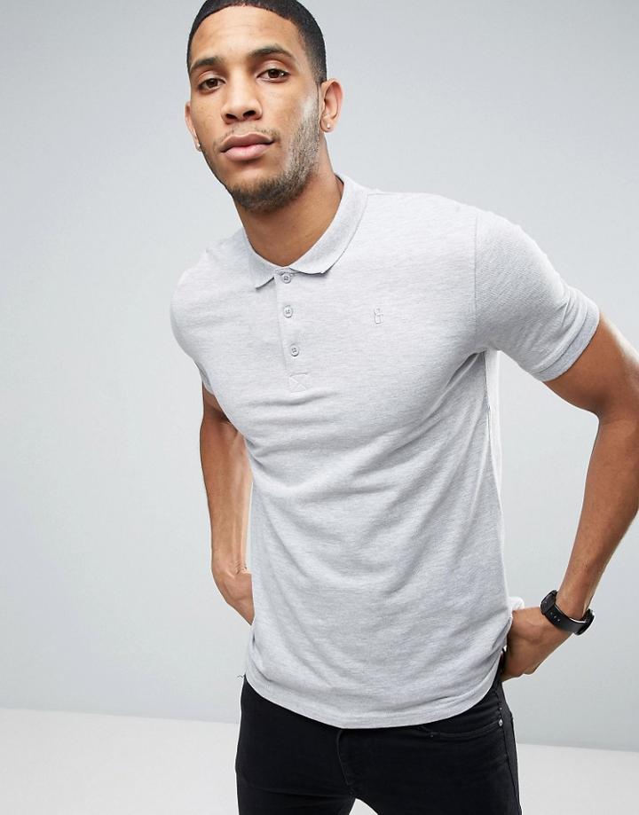 Only & Sons Pique Polo In Slim Fit - Gray