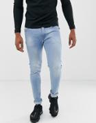 Replay Jondrill Skinny Power Stretch Jeans In Light Wash-blue