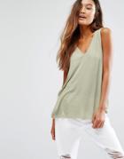 Honey Punch V Neck Loose Fit Tank Top - Nude