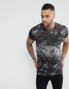 New Look T-shirt With Fade Floral Print In Gray - Gray