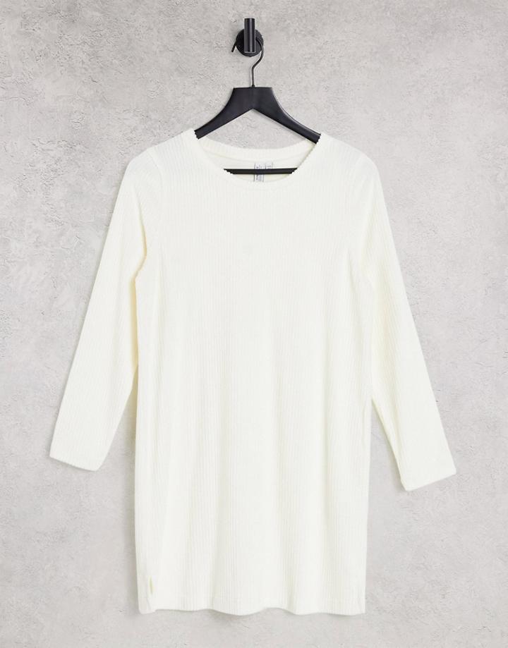 & Other Stories Organic Cotton Ribbed Mini Dress In Off White