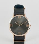 Reclaimed Vintage Inspired Roman Leather Watch In Black Exclusive To Asos - Black