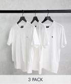 Abercrombie & Fitch 3 Pack T-shirts In White With Logo