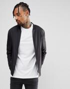 Boss Orange By Hugo Boss Ztraight Nylon Zip Through Bomber Jacket In Black - Black