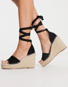 Urban Revivo Espedrille Wedges In Black