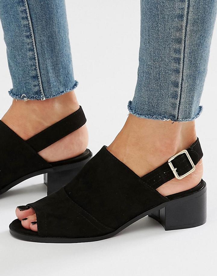 New Look Sling Back Block Heel - Black