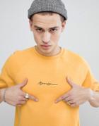 Mennace Oversized Signature Logo T-shirt In Yellow - Yellow